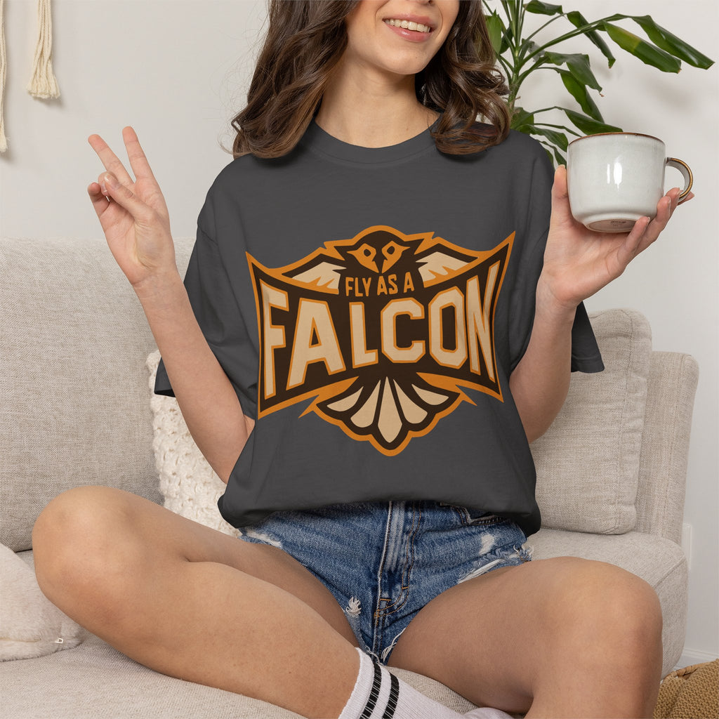 Fly As A Falcon T-Shirt | Sepia