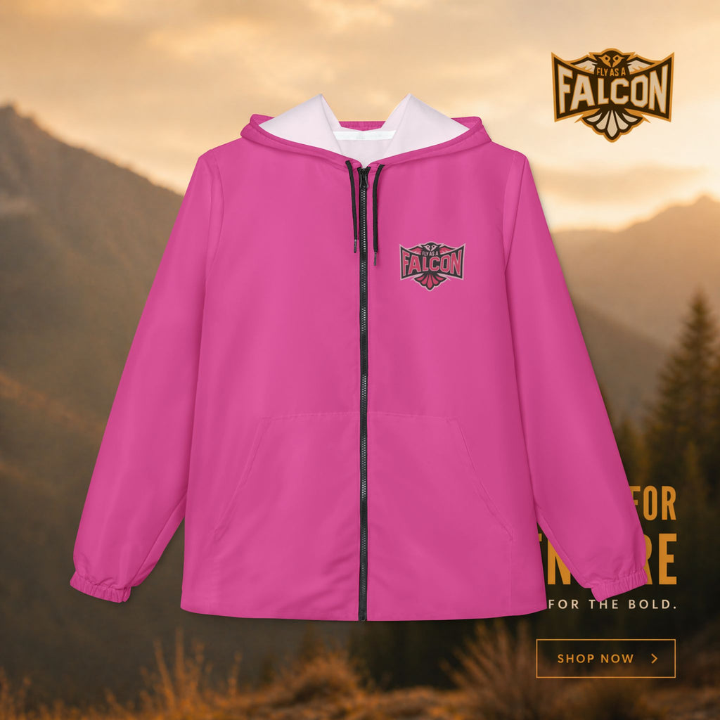 Fly As A Falcon Hooded Windbreaker Jacket | Wild Rose