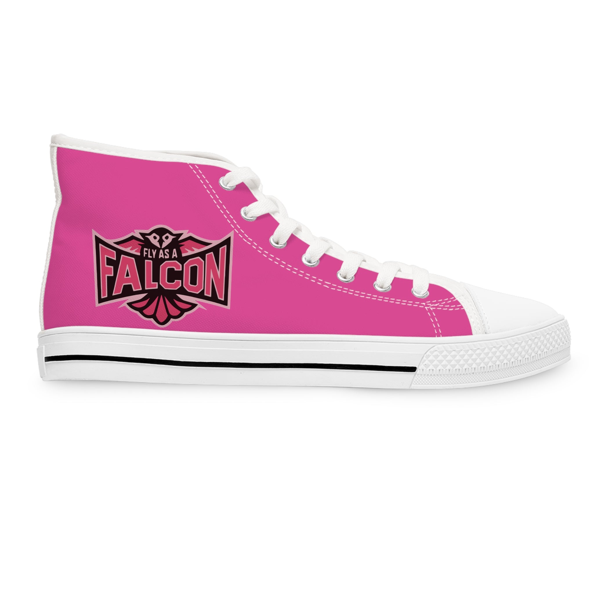 Fly As A Falcon Women’s High Top Sneakers | Wild Rose Pink Athletic Fashion Shoes