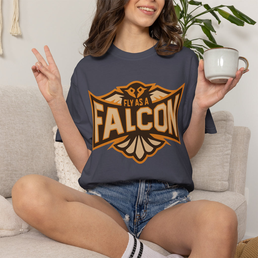 Fly As A Falcon T-Shirt | Sepia