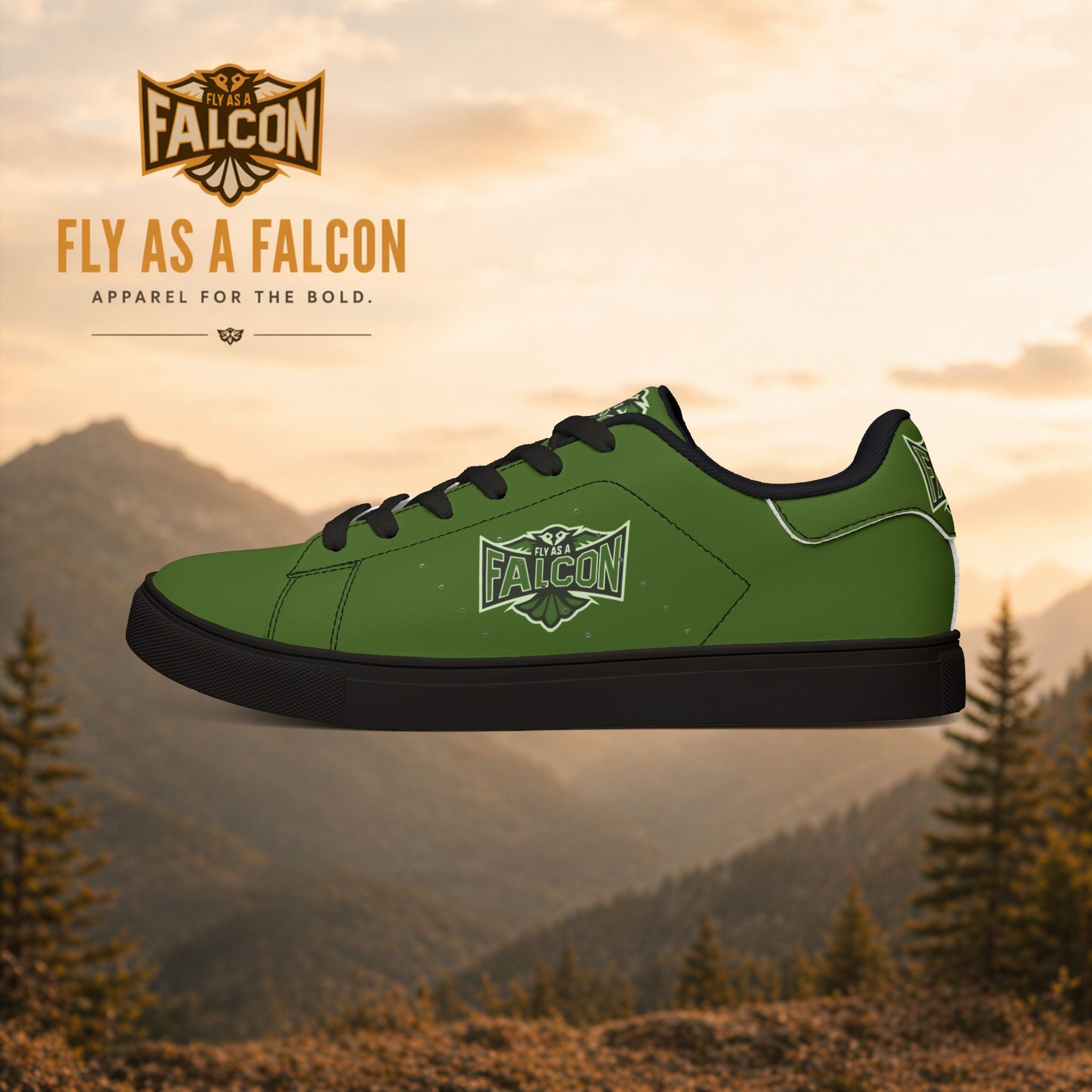 Fly As A Falcon Low-Top Sneakers | Forest Ash