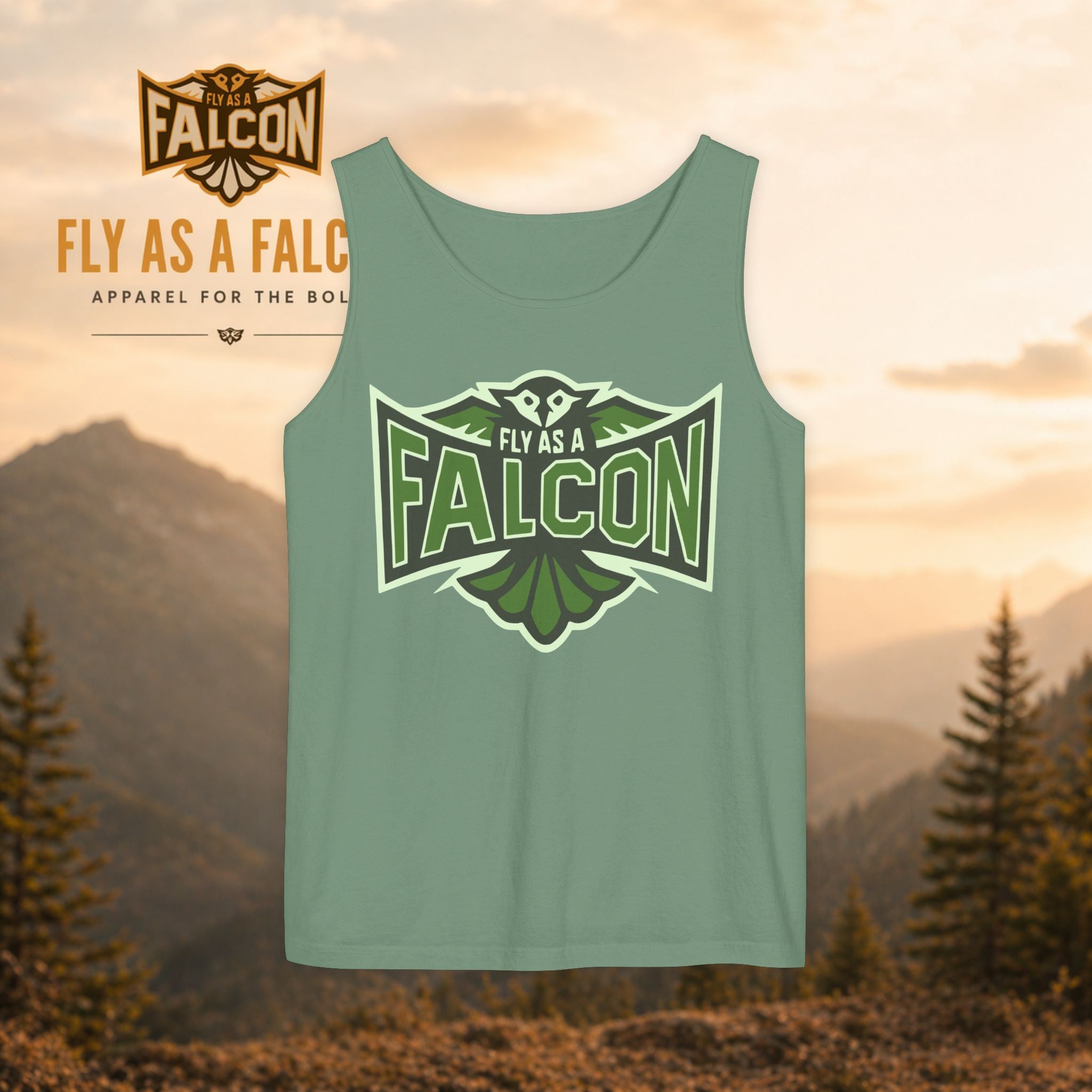 Fly As A Falcon Tank Top | Forest Ash