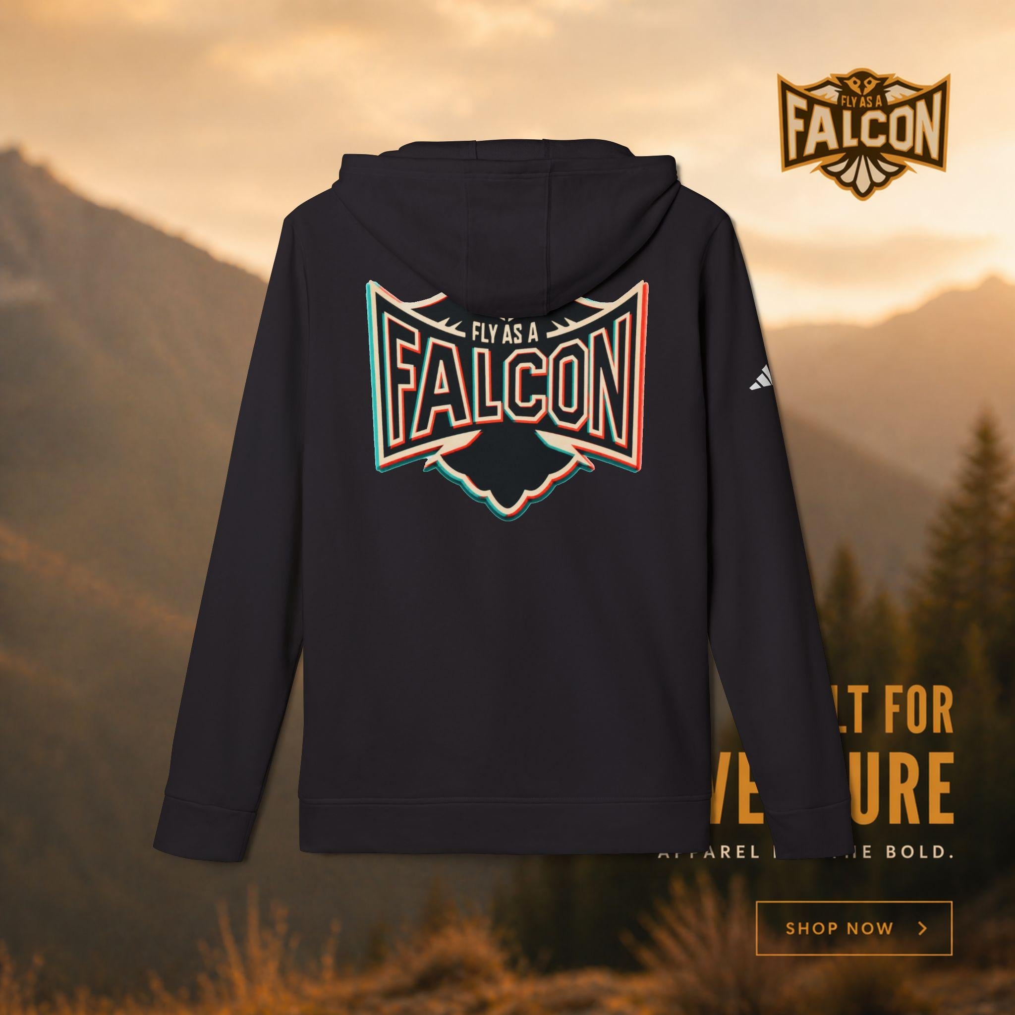 Fly As A Falcon Adidas Pullover Hoodie Retro 3D alternate view