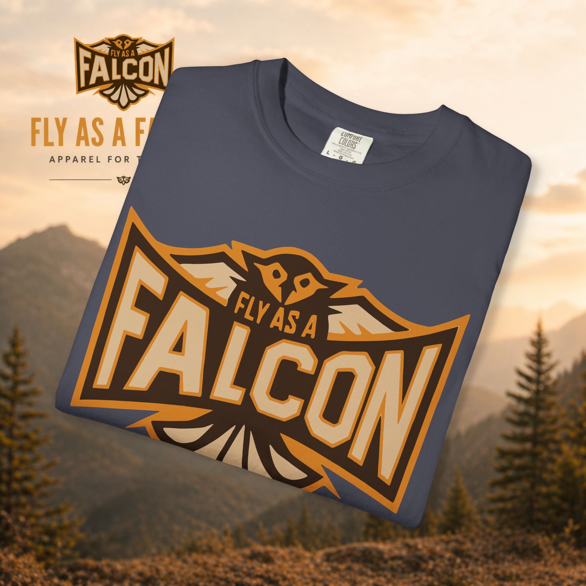 Fly As A Falcon T-Shirt | Sepia