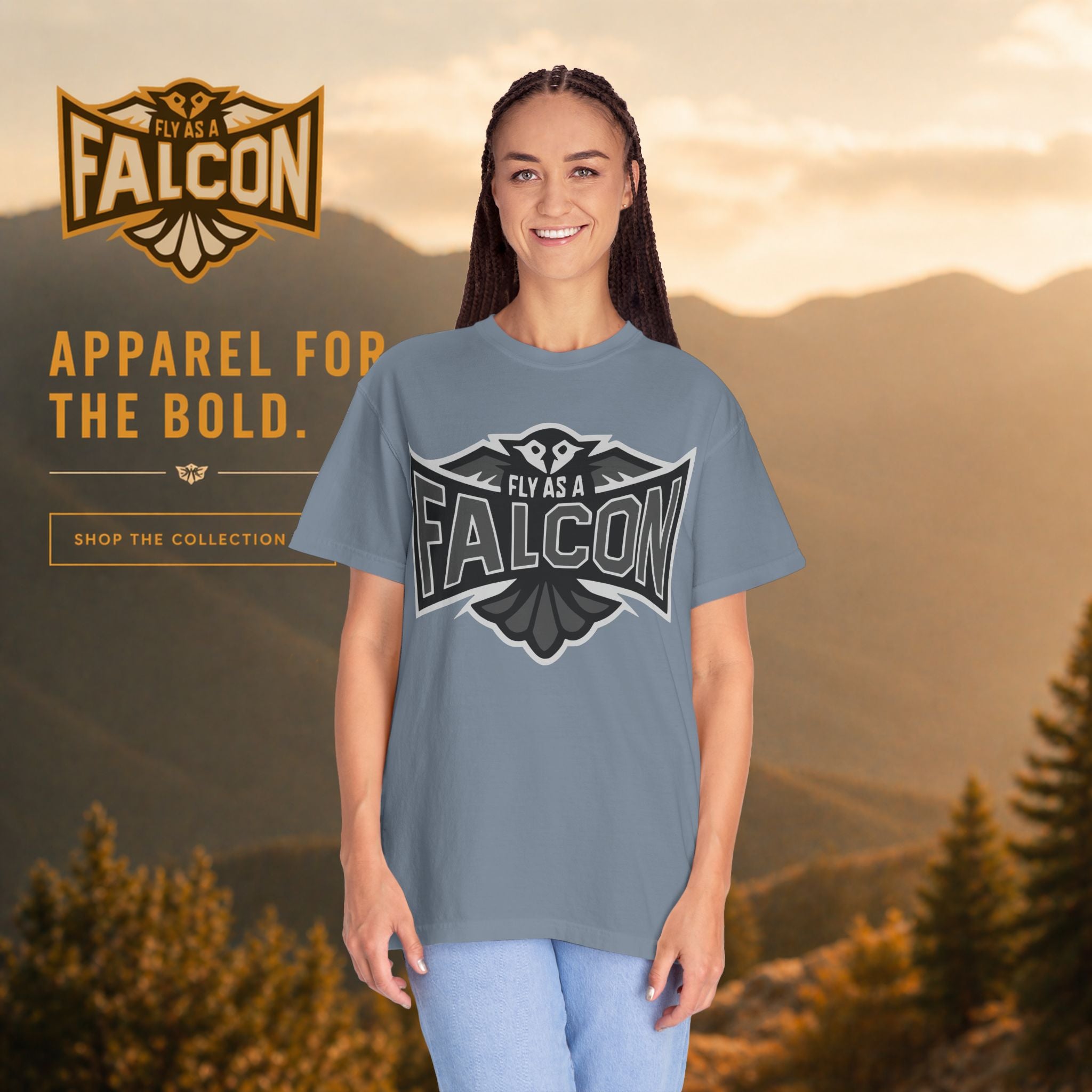 Fly As A Falcon T-Shirt  |  Granite