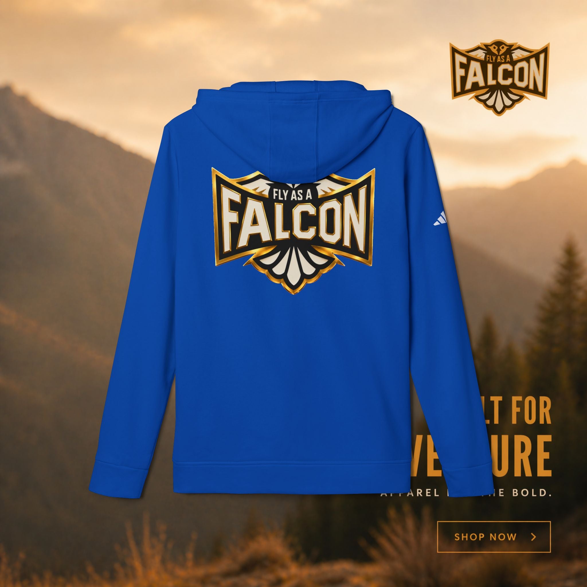 Fly As A Falcon Adidas Pullover Hoodie | Black & Gold Collection 01