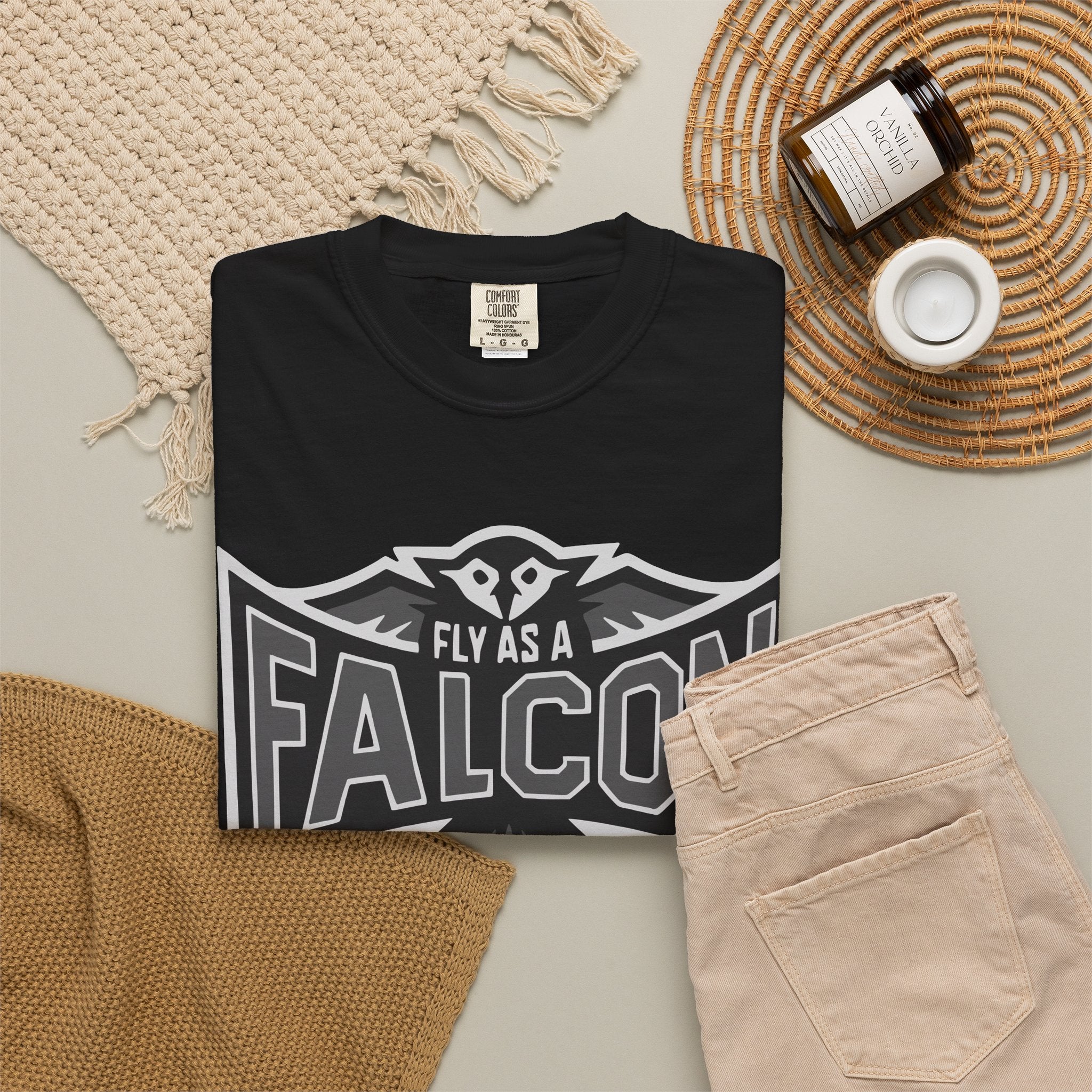 Fly As A Falcon T-Shirt  |  Granite