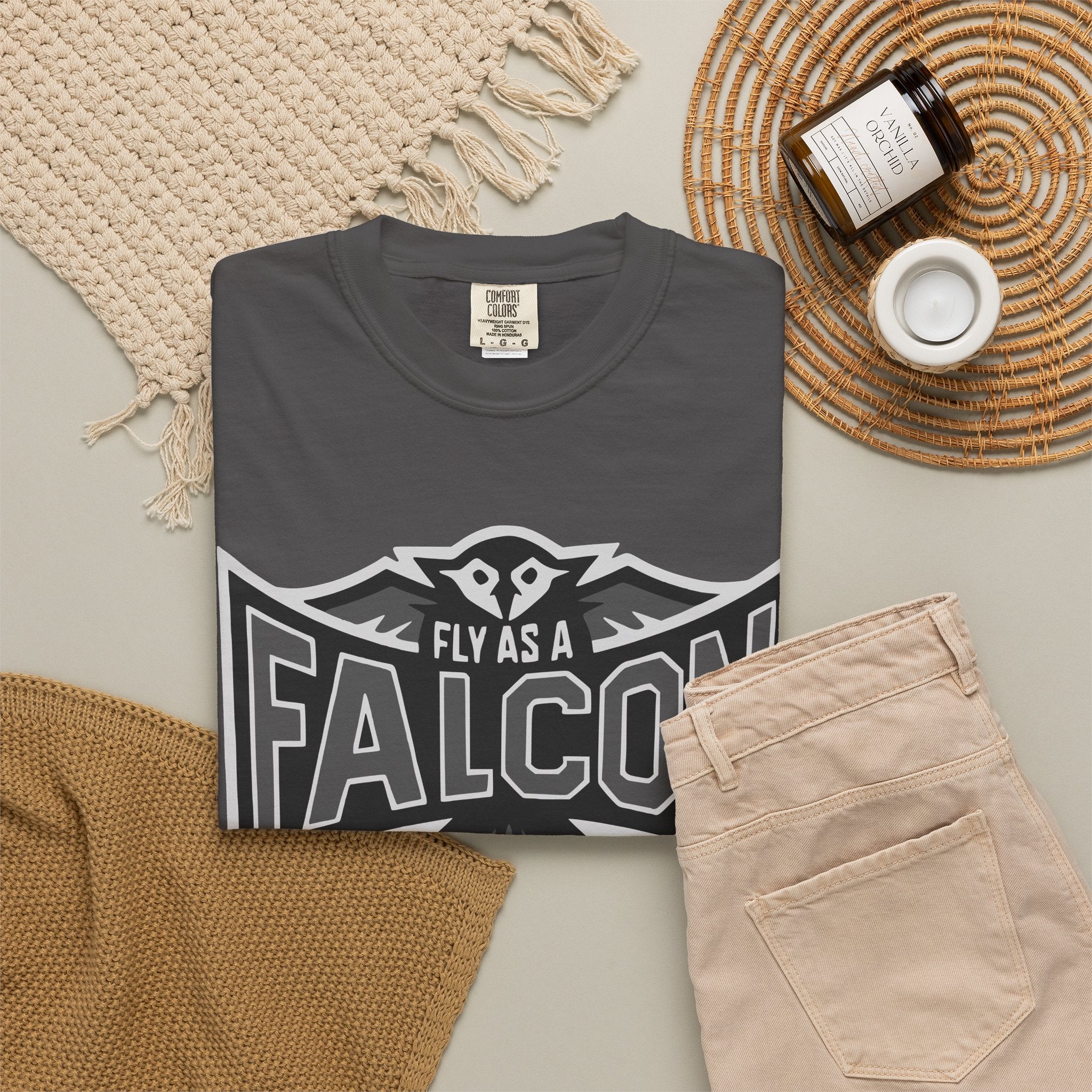 Fly As A Falcon T-Shirt  |  Granite