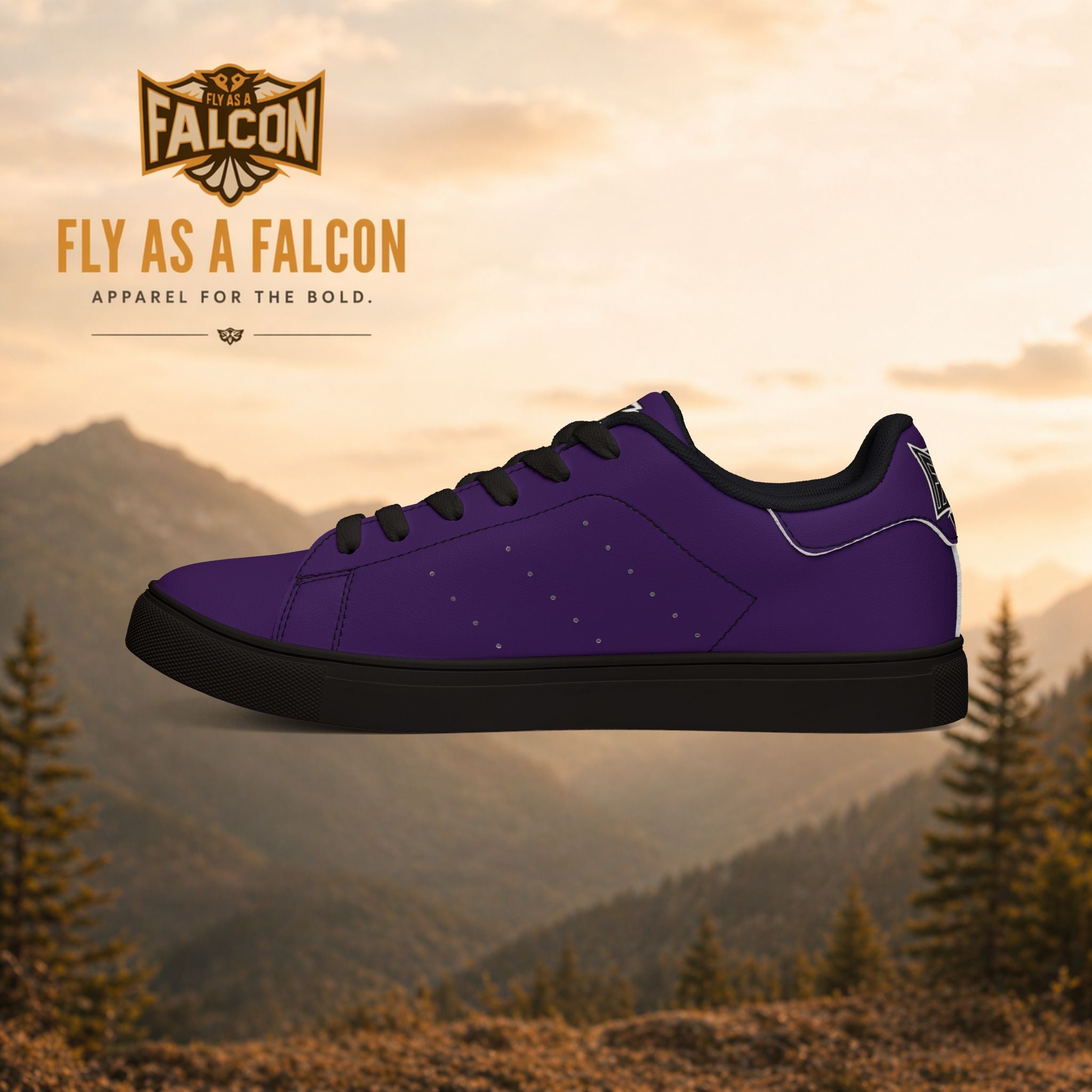 Fly As A Falcon Purple Low-Top Sneakers | Cosmos