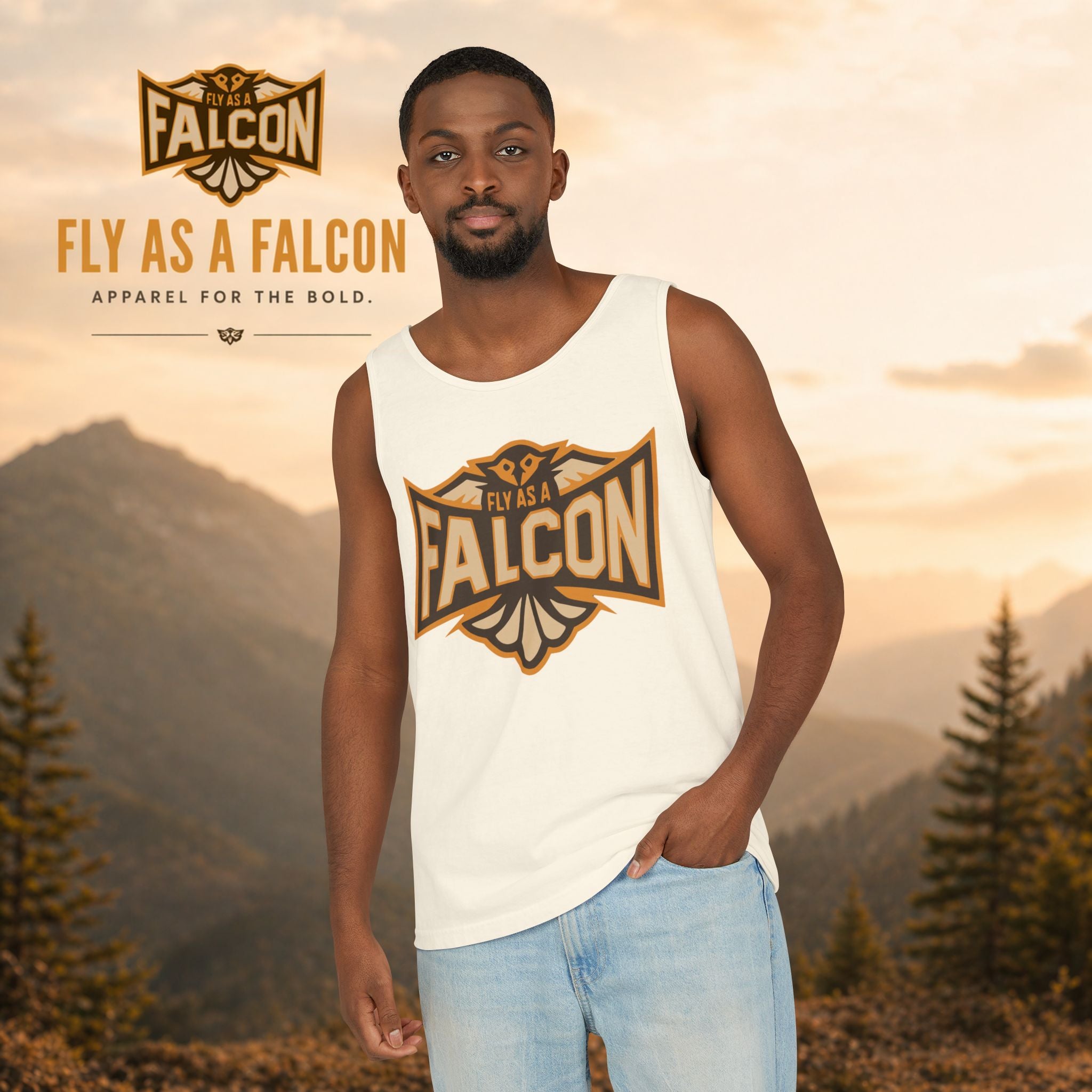 Fly As A Falcon Tank Top |  Sepia
