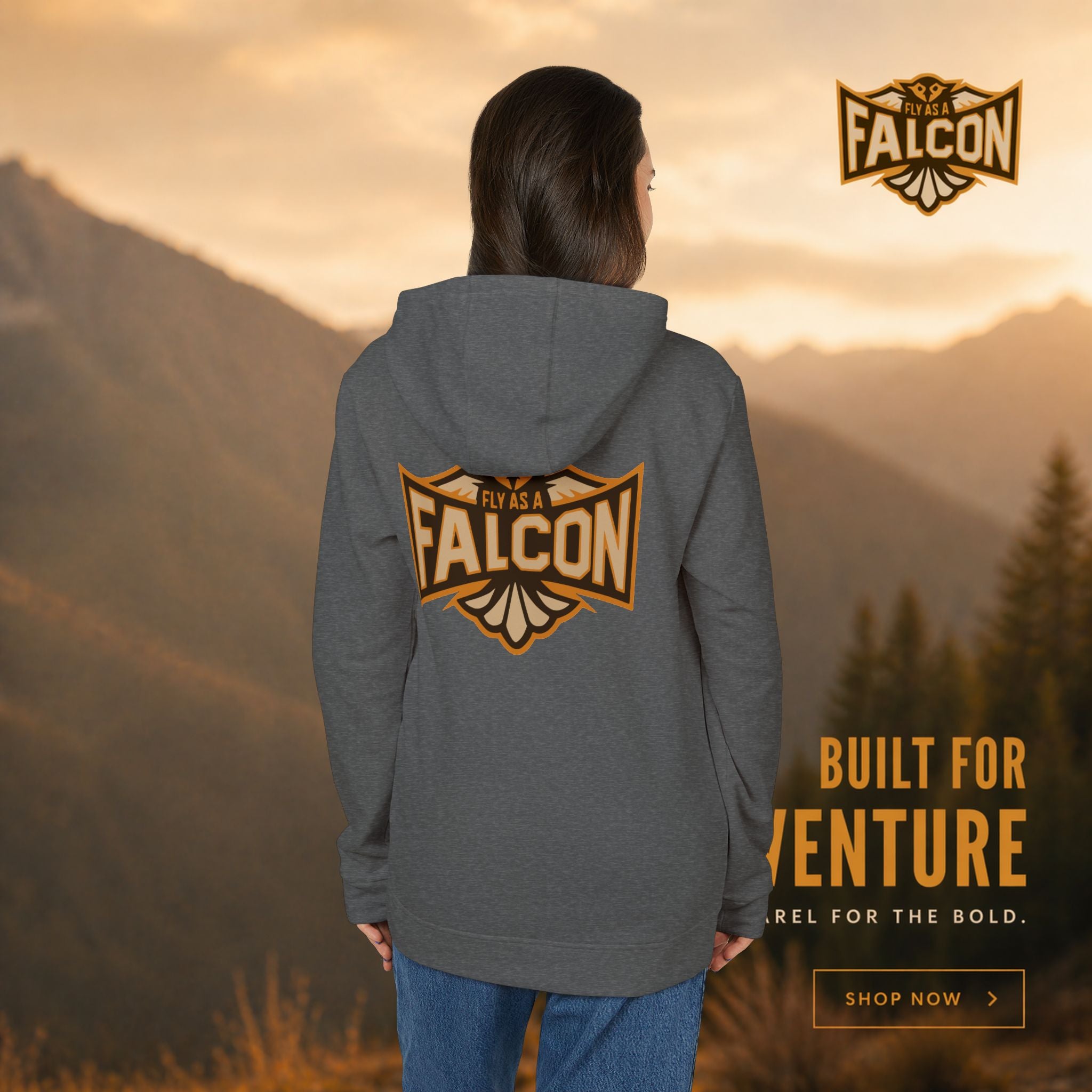 Fly As A Falcon Adidas Pullover Hoodie | Sepia