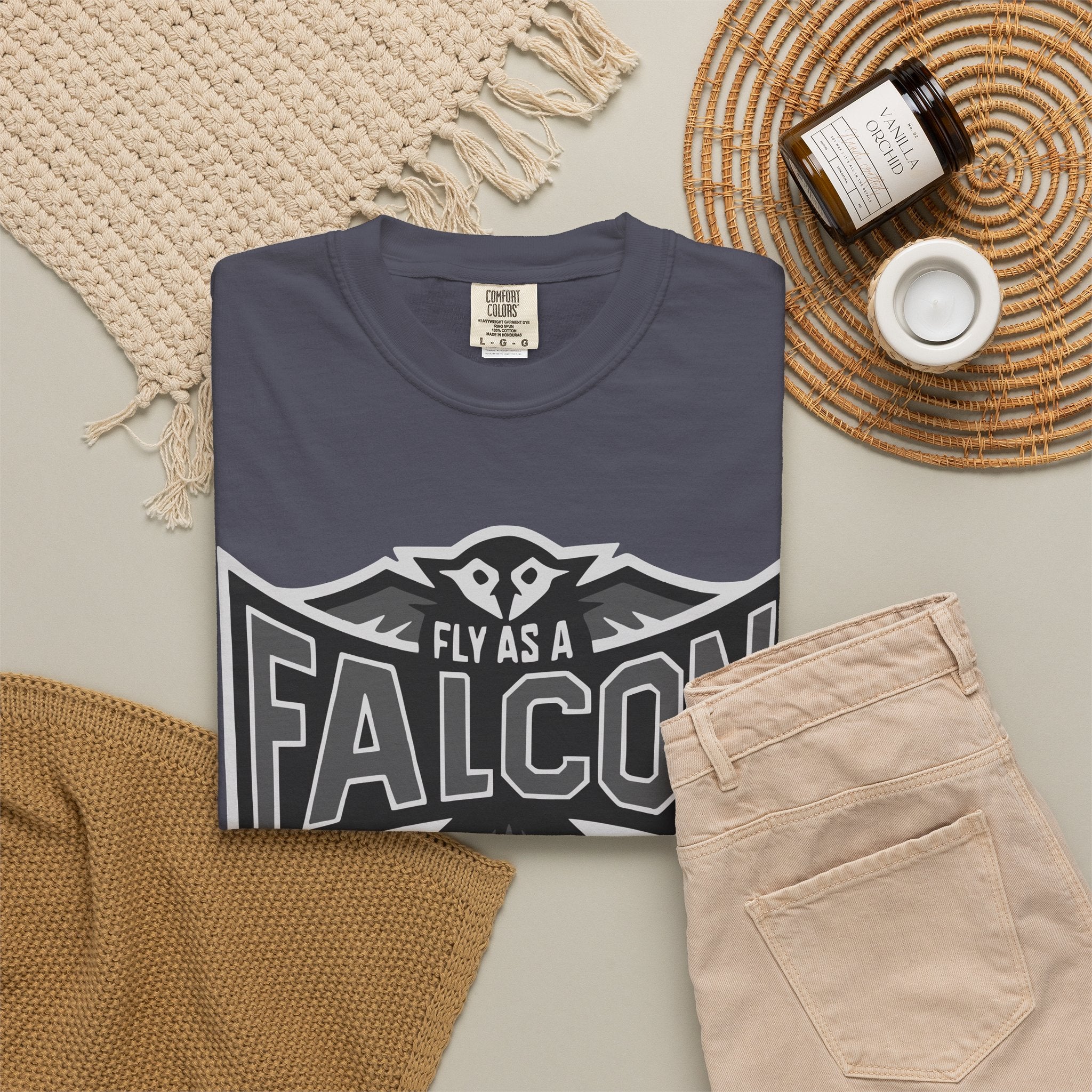 Fly As A Falcon T-Shirt  |  Granite