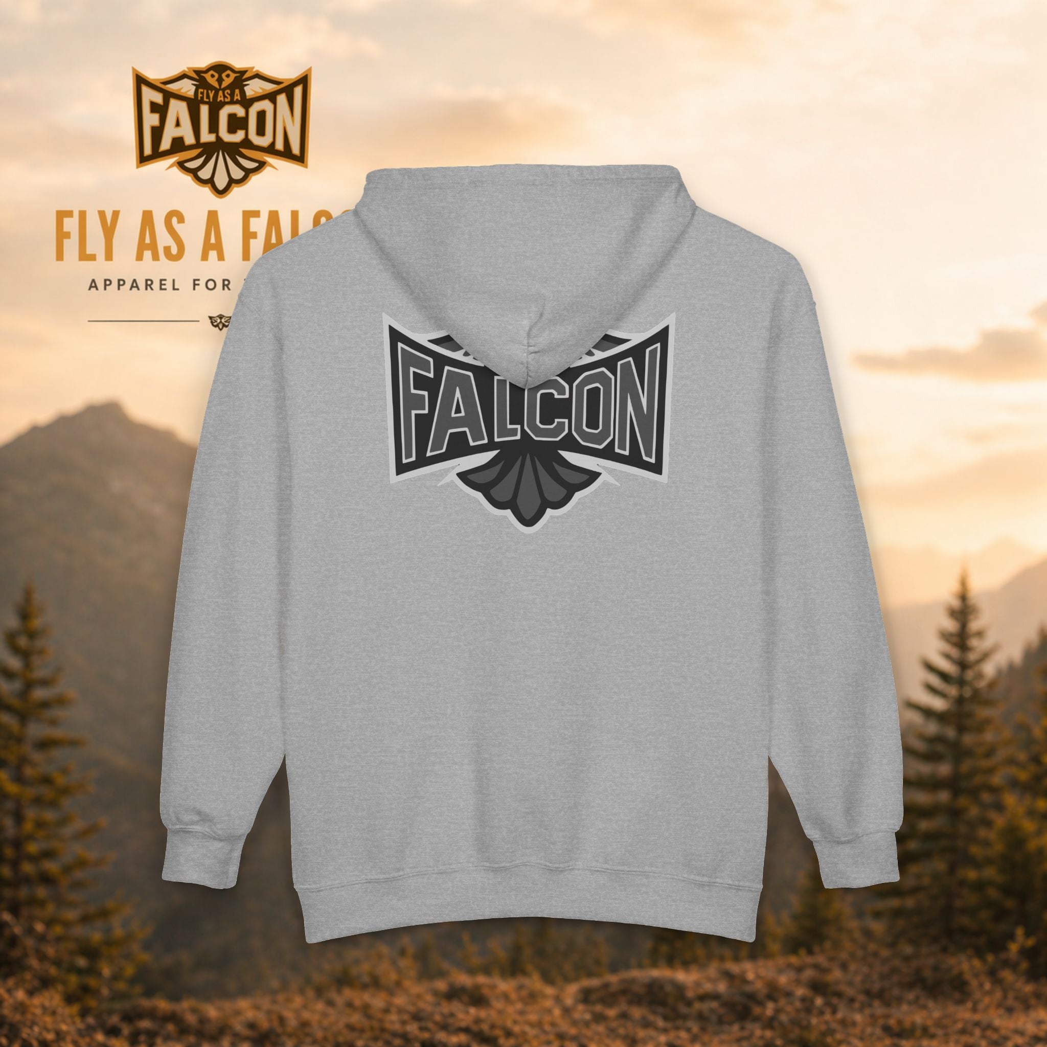 Fly As A Falcon Athletic Full-Zip Hoodie | Granite