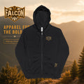 Falcon Logo Zip-Up Hoodie | Black & Gold Collection 02
