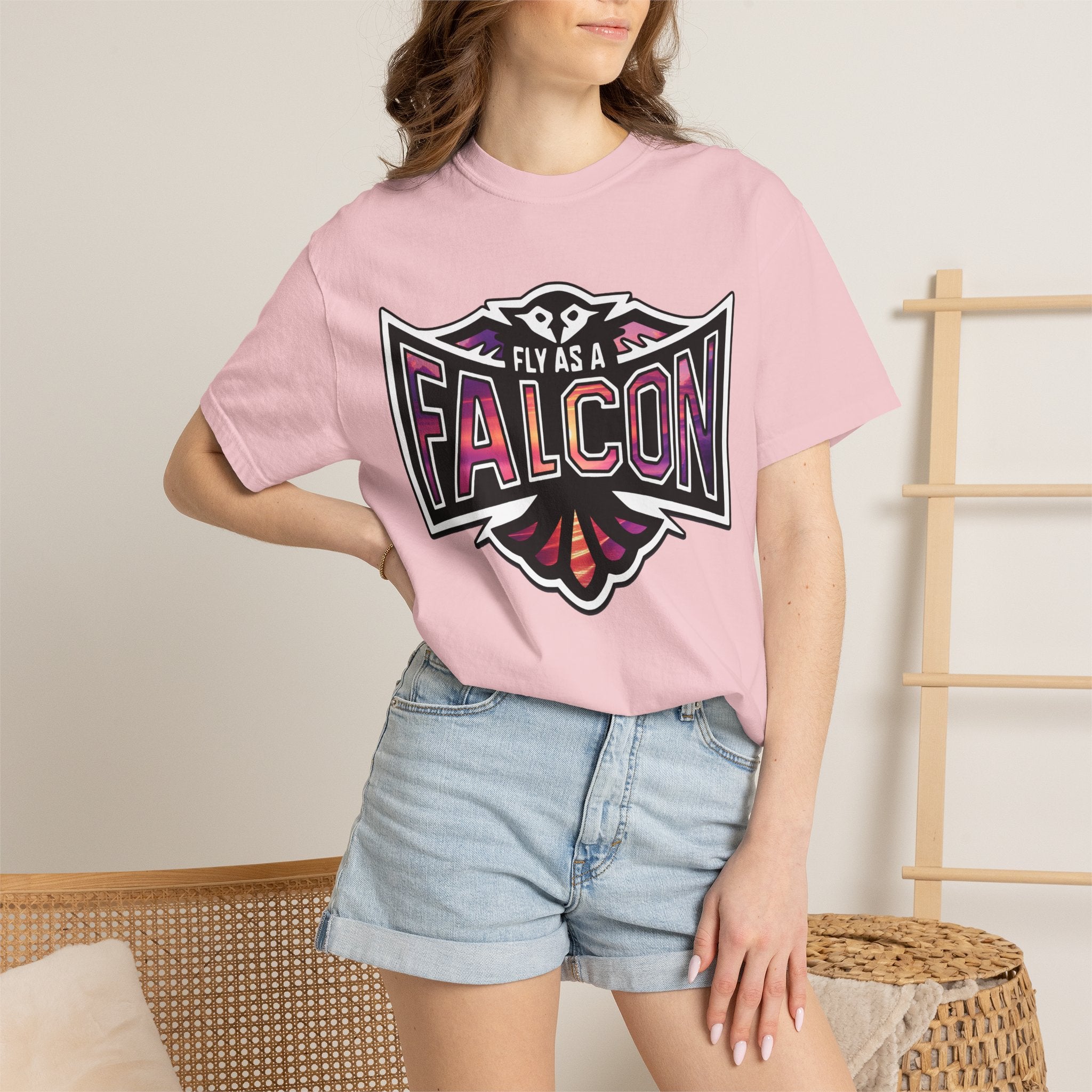 Fly As A Falcon Athletic Logo T-Shirt | Ocean Set