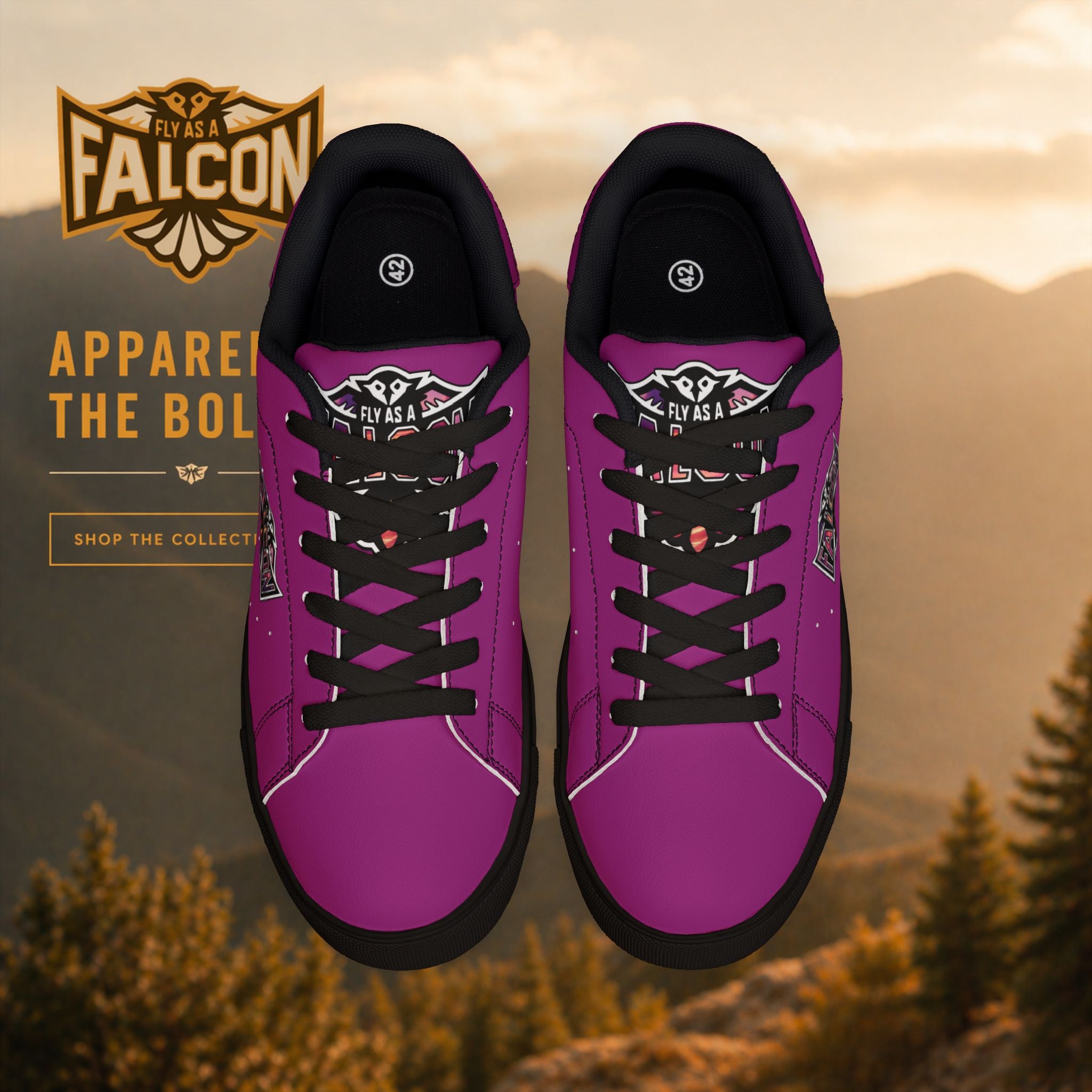 Fly As A Falcon Leather Low-Top Sneakers | Ocean Set