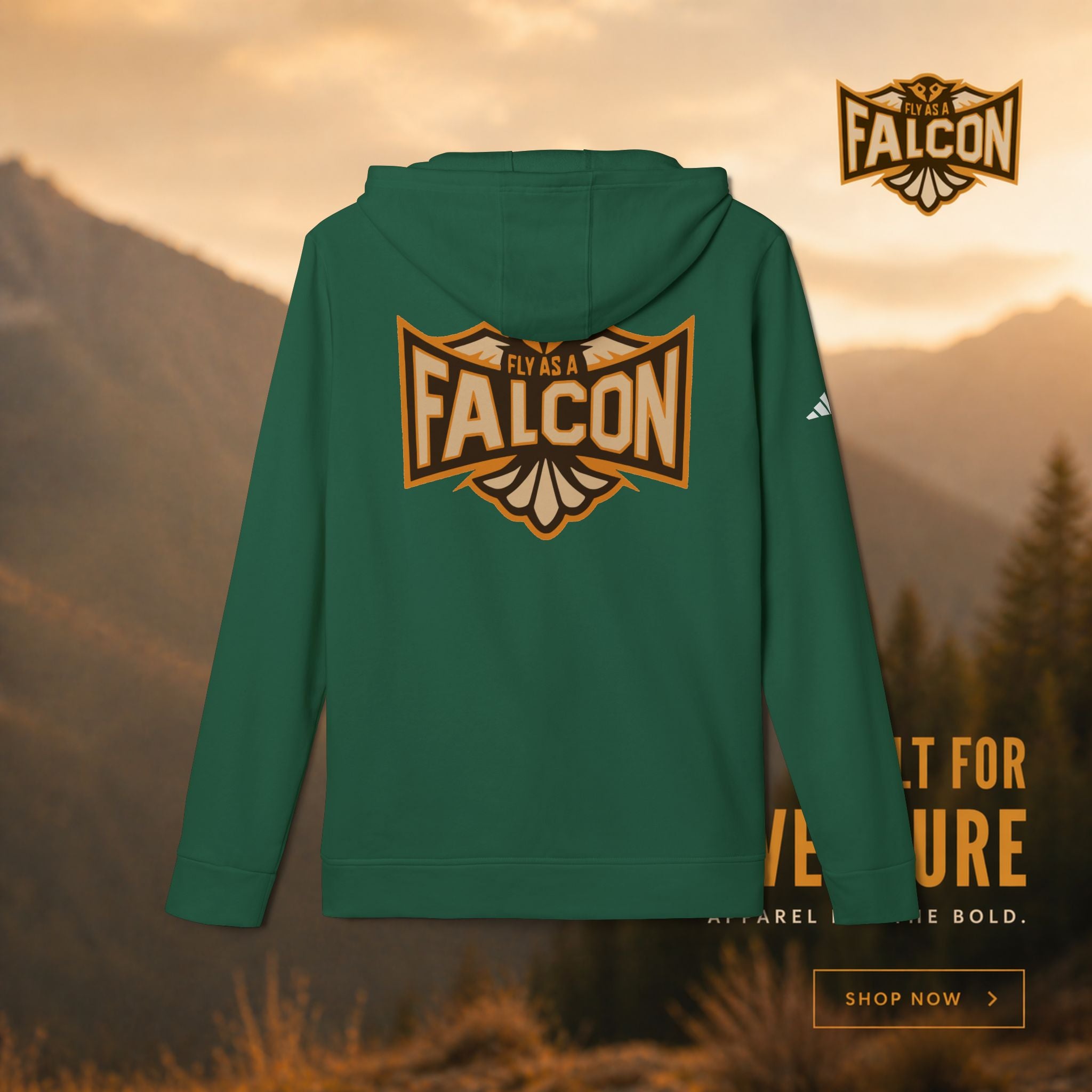 Fly As A Falcon Adidas Pullover Hoodie | Sepia