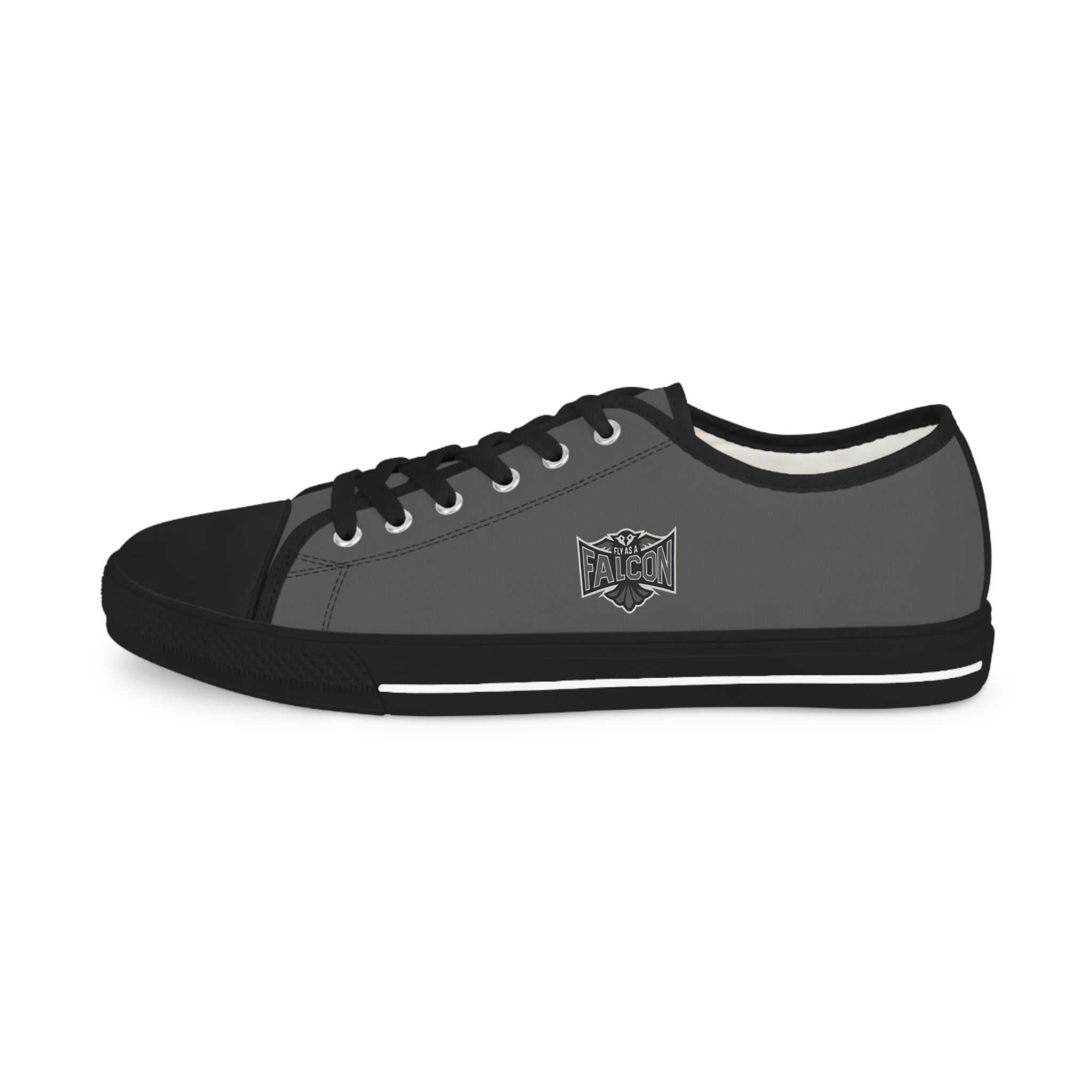 Fly As A Falcon Low Top Sneakers |  Granite Classic Grey Canvas Casual Shoes