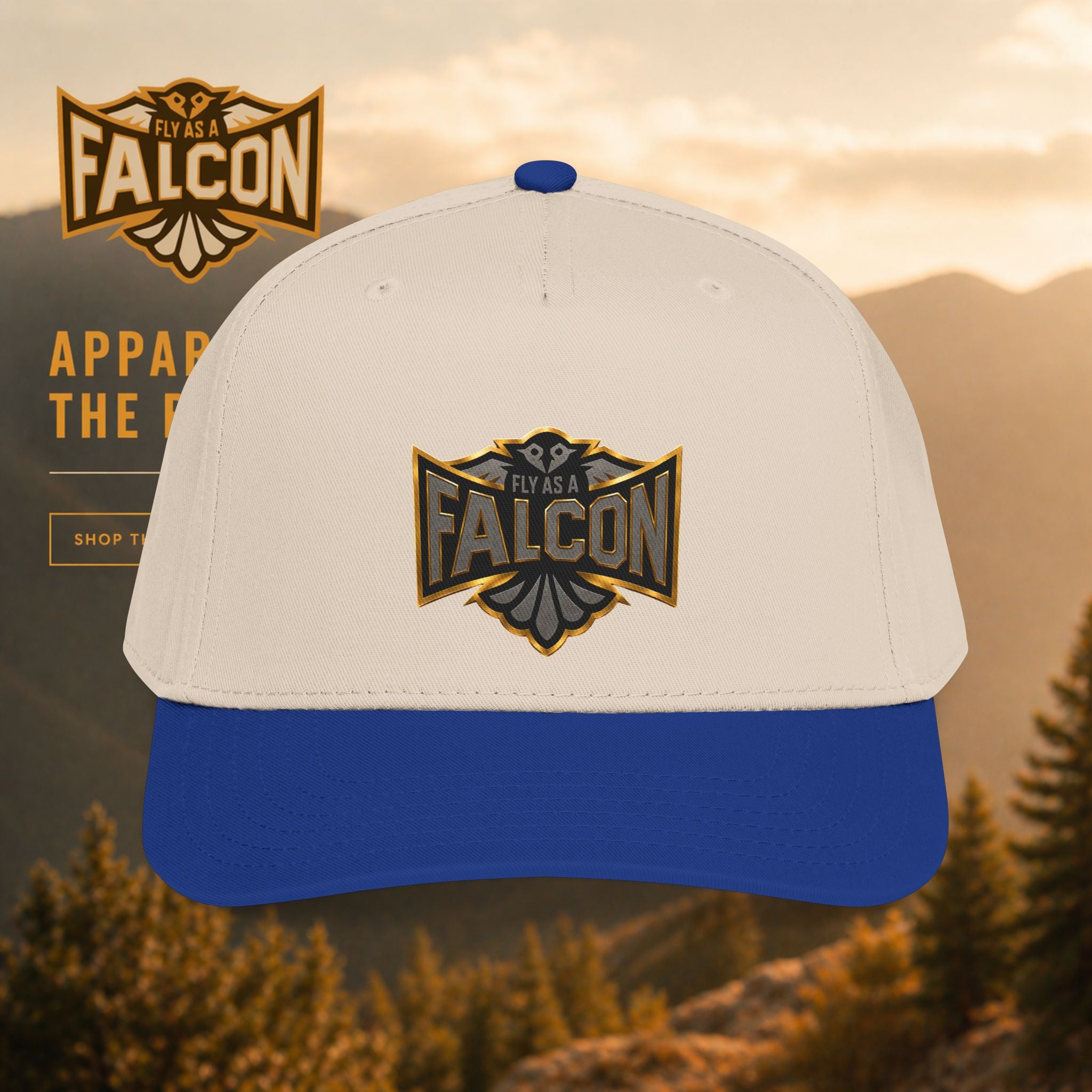 Fly As A Falcon Mid Profile Baseball Cap | Black & Gold Collection 02