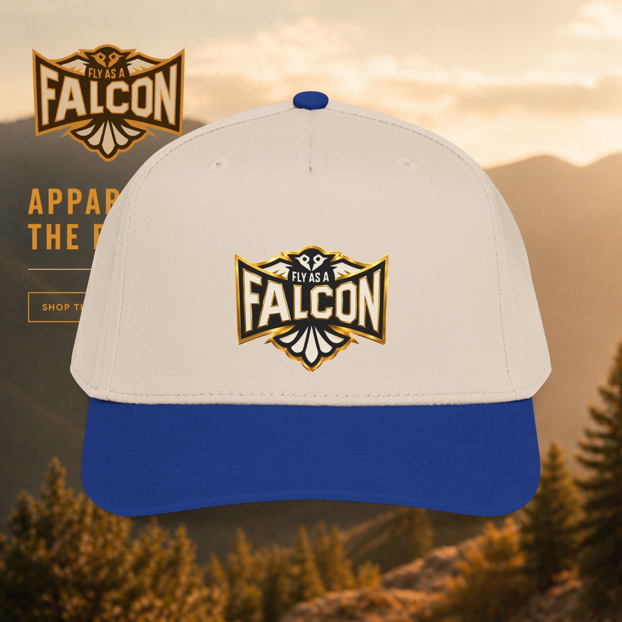 Fly As A Falcon Mid Profile Baseball Cap | Black & Gold Collection 01