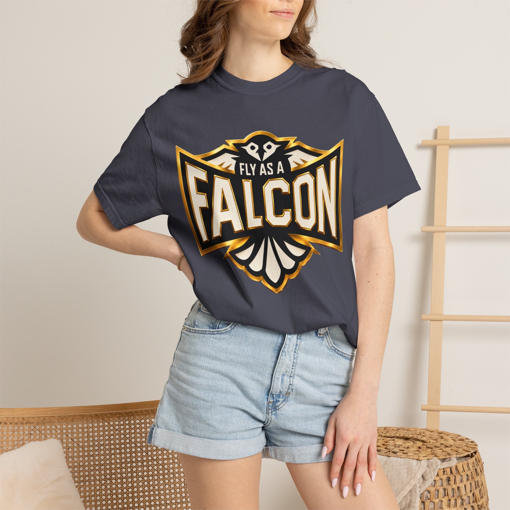Fly As A Falcon Graphic T-Shirt | Black & Gold Collection 01