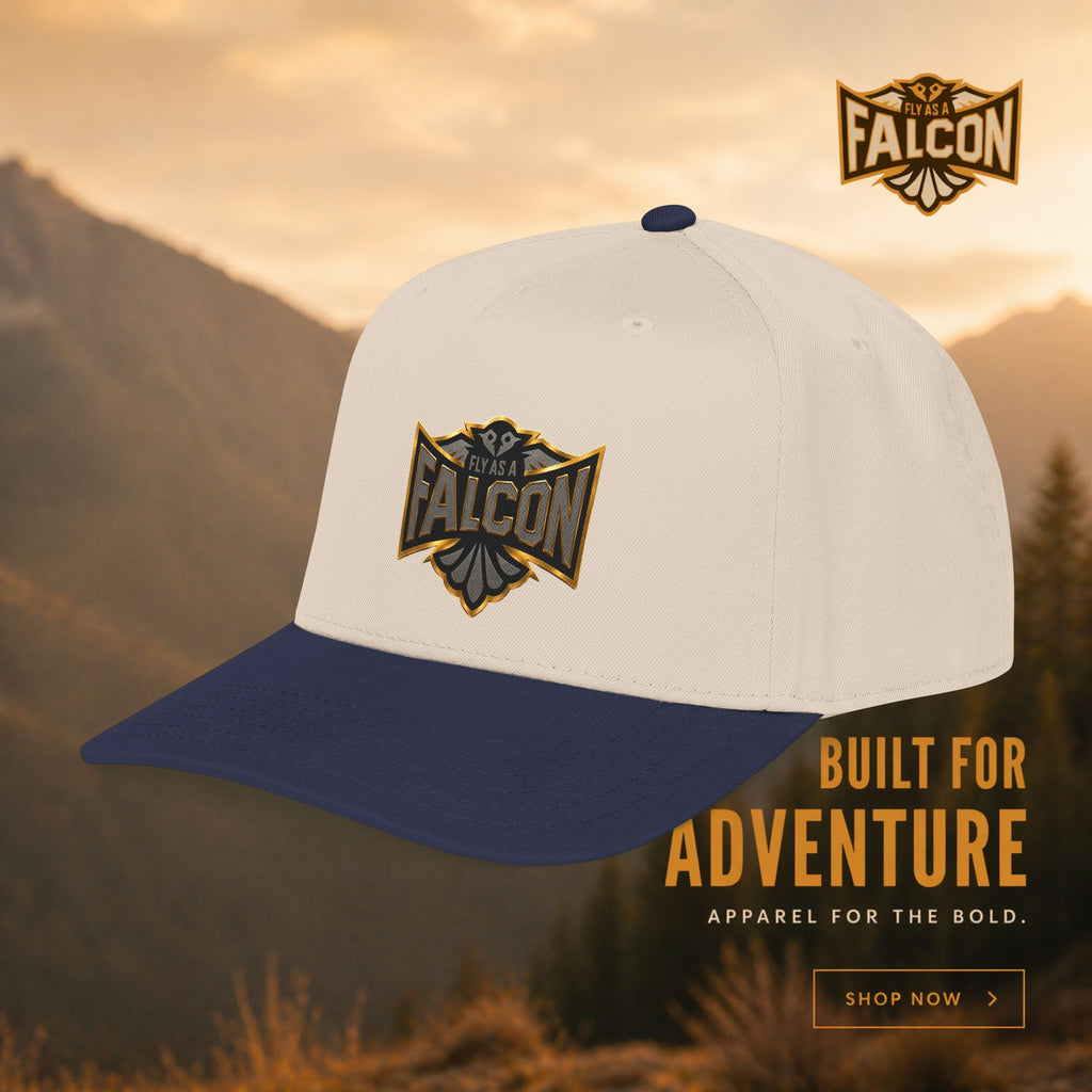 Fly As A Falcon Mid Profile Baseball Cap | Black & Gold Collection 02