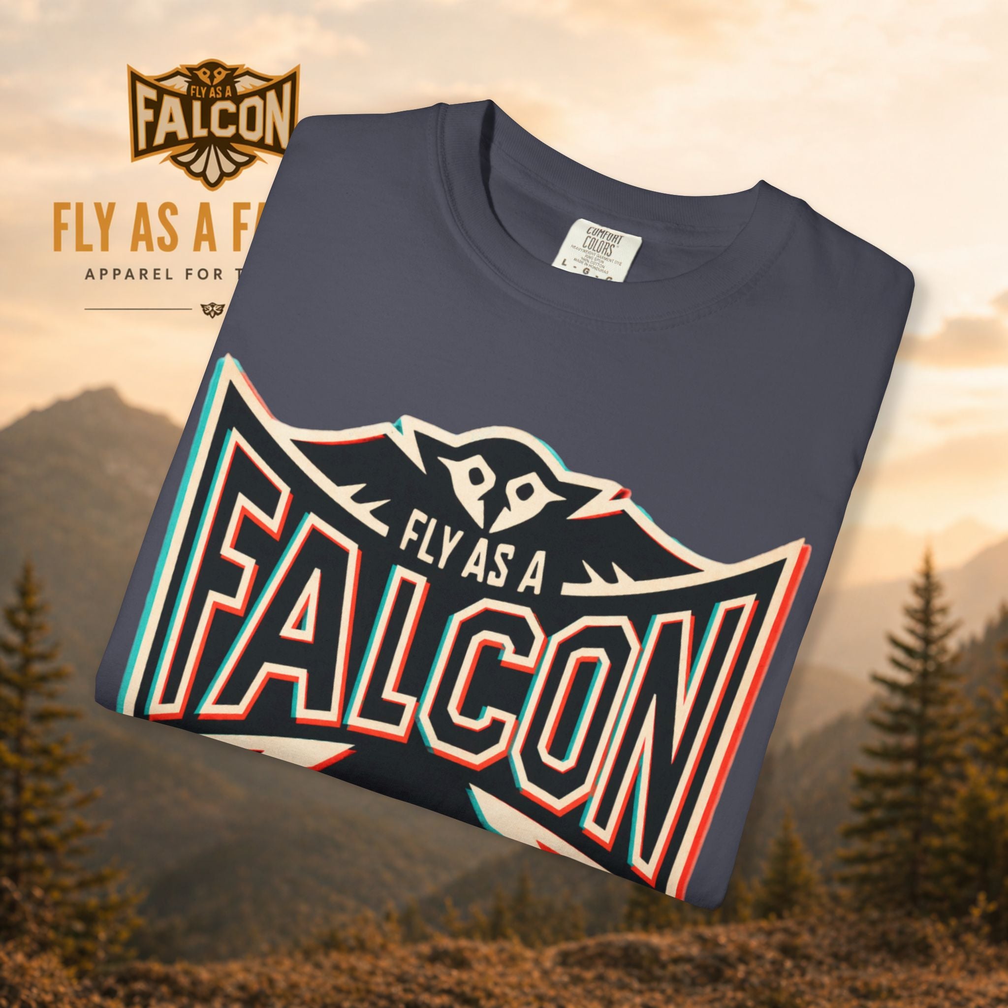 Fly As A Falcon Graphic T-Shirt | Retro 3D