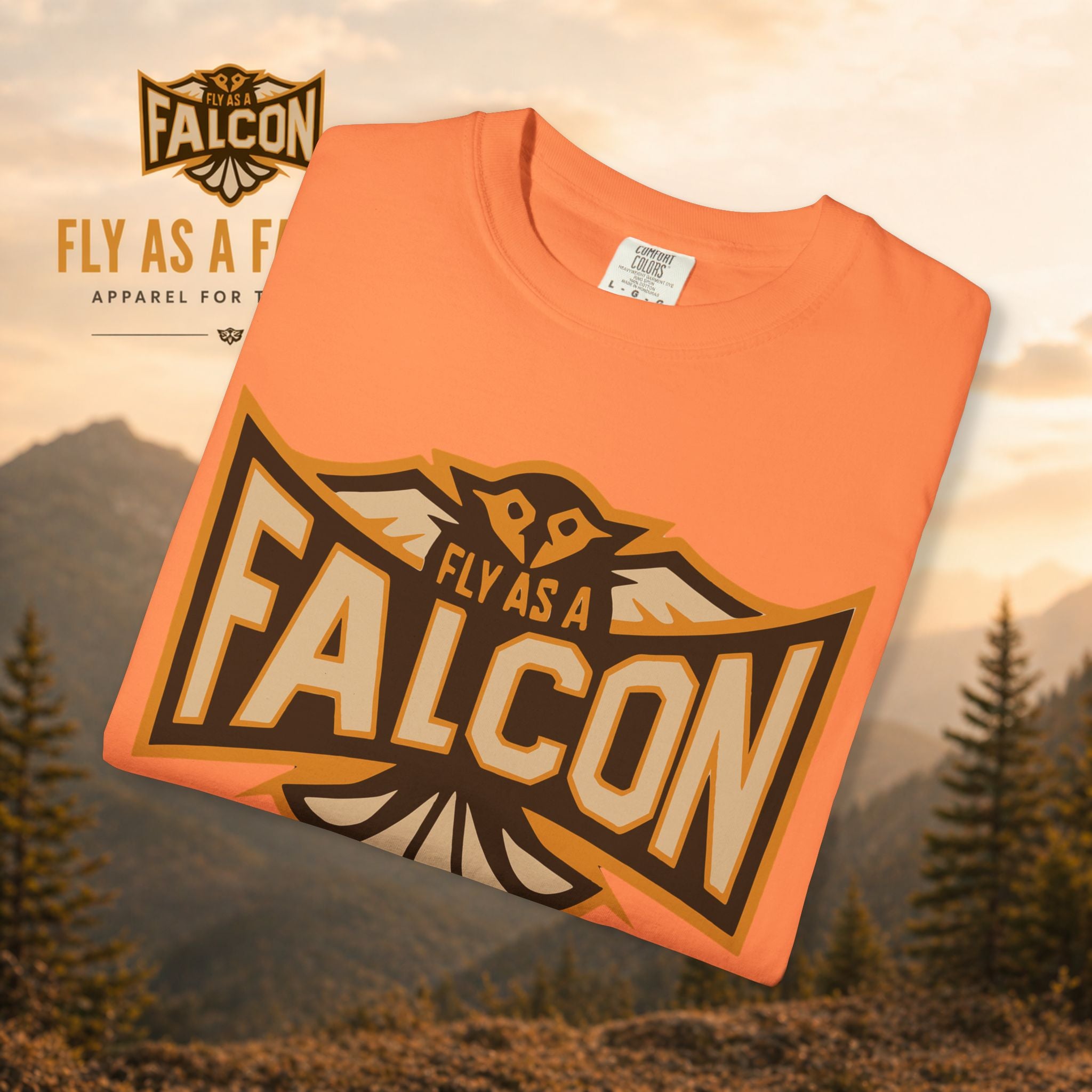 Fly As A Falcon T-Shirt | Sepia