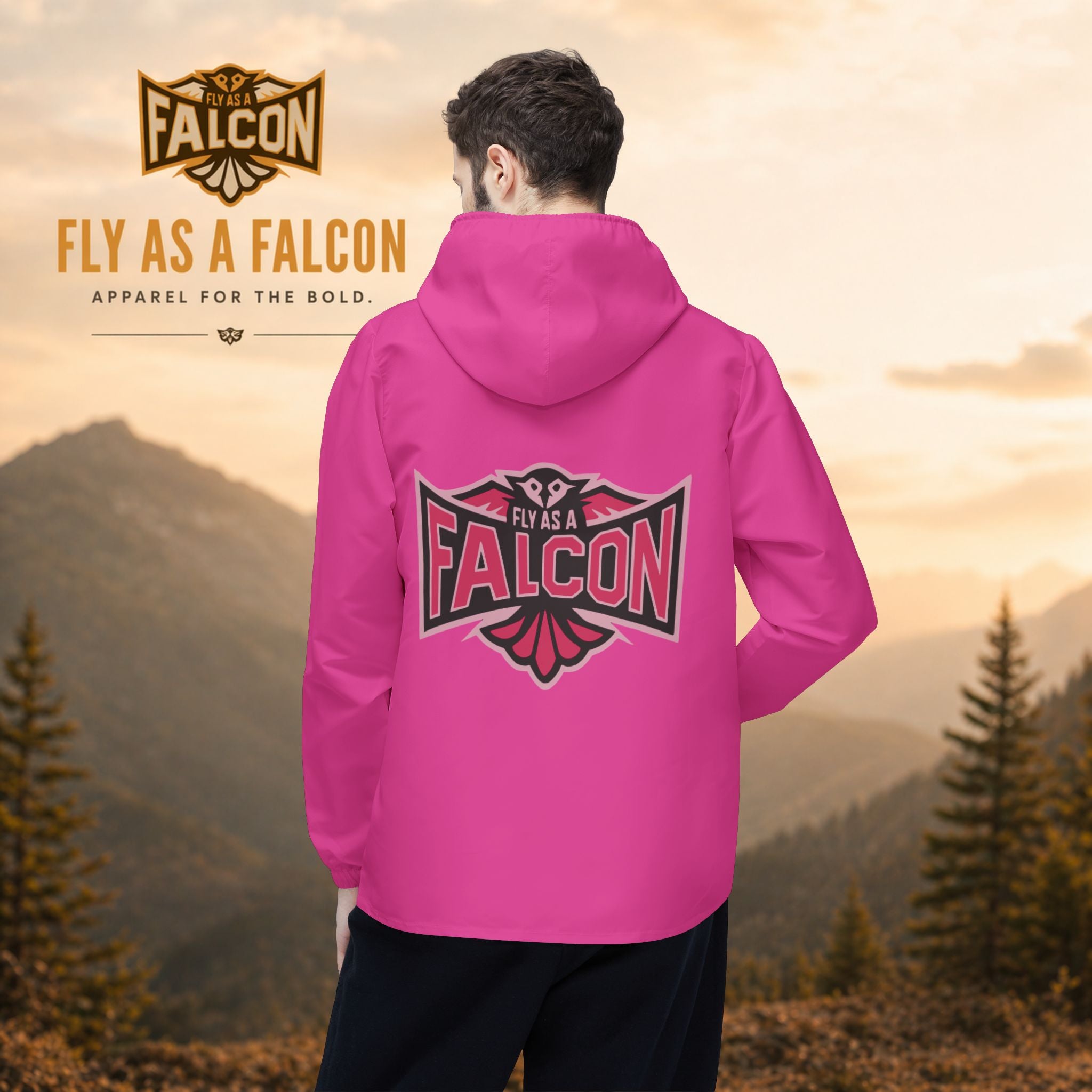 Fly As A Falcon Hooded Windbreaker Jacket | Wild Rose