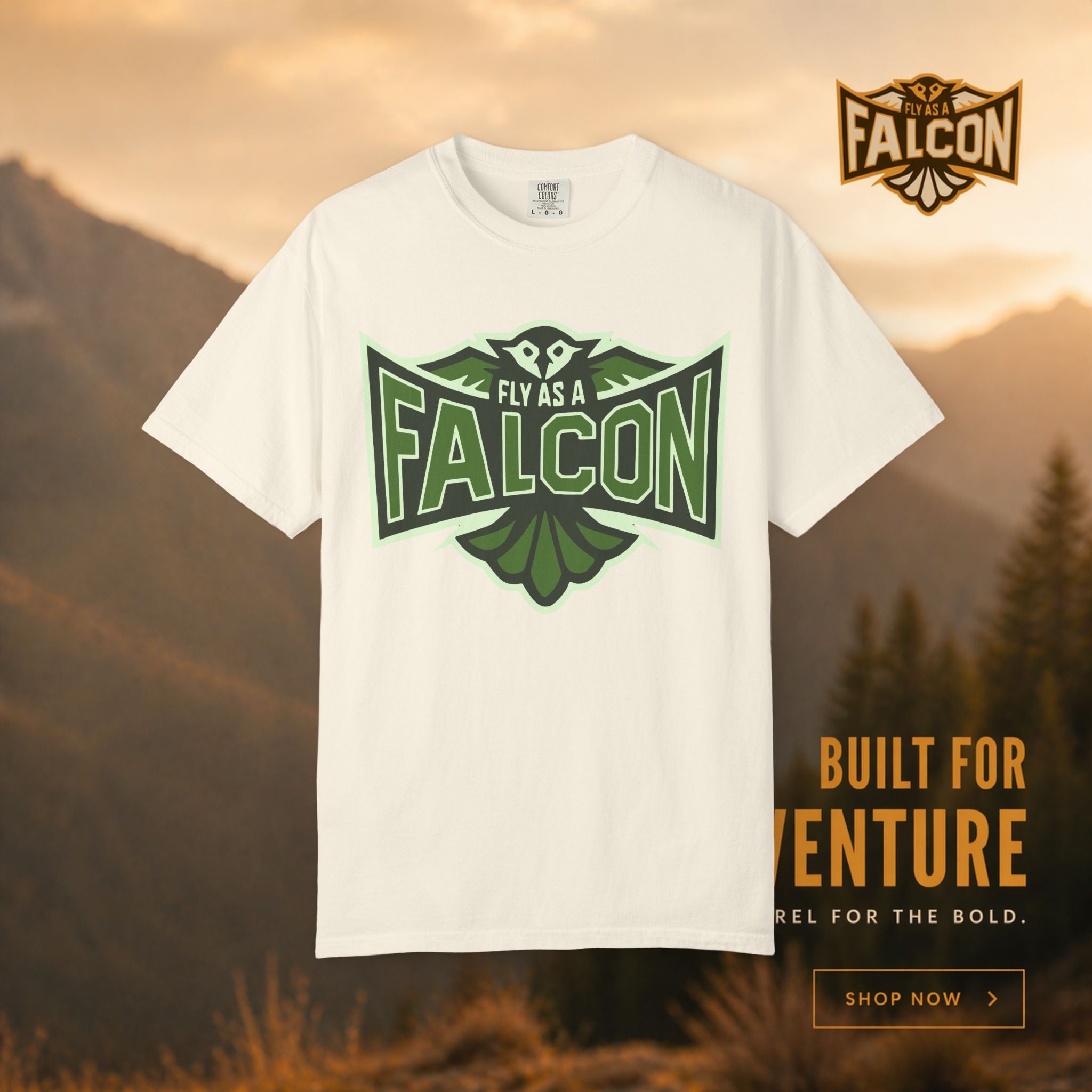 Fly As A Falcon T-Shirt | Forest Ash Retro