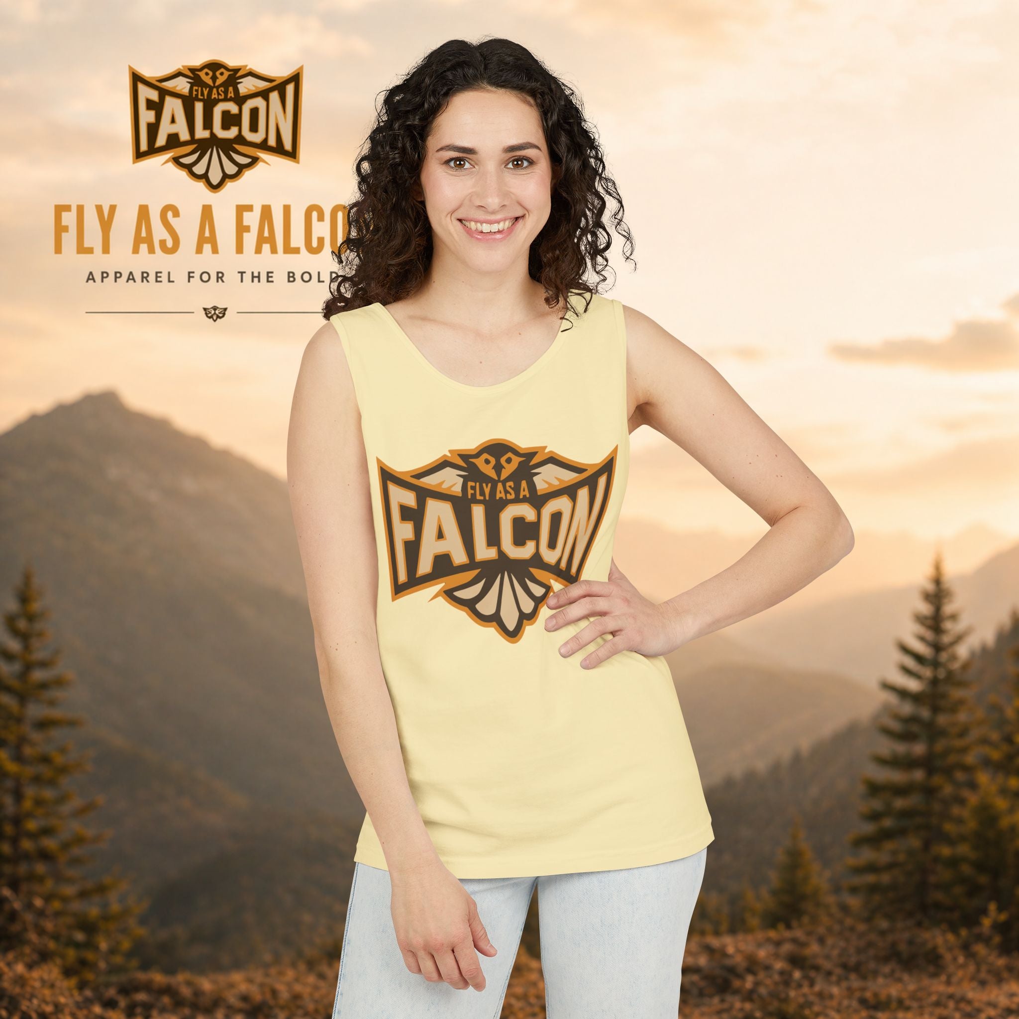 Fly As A Falcon Tank Top |  Sepia