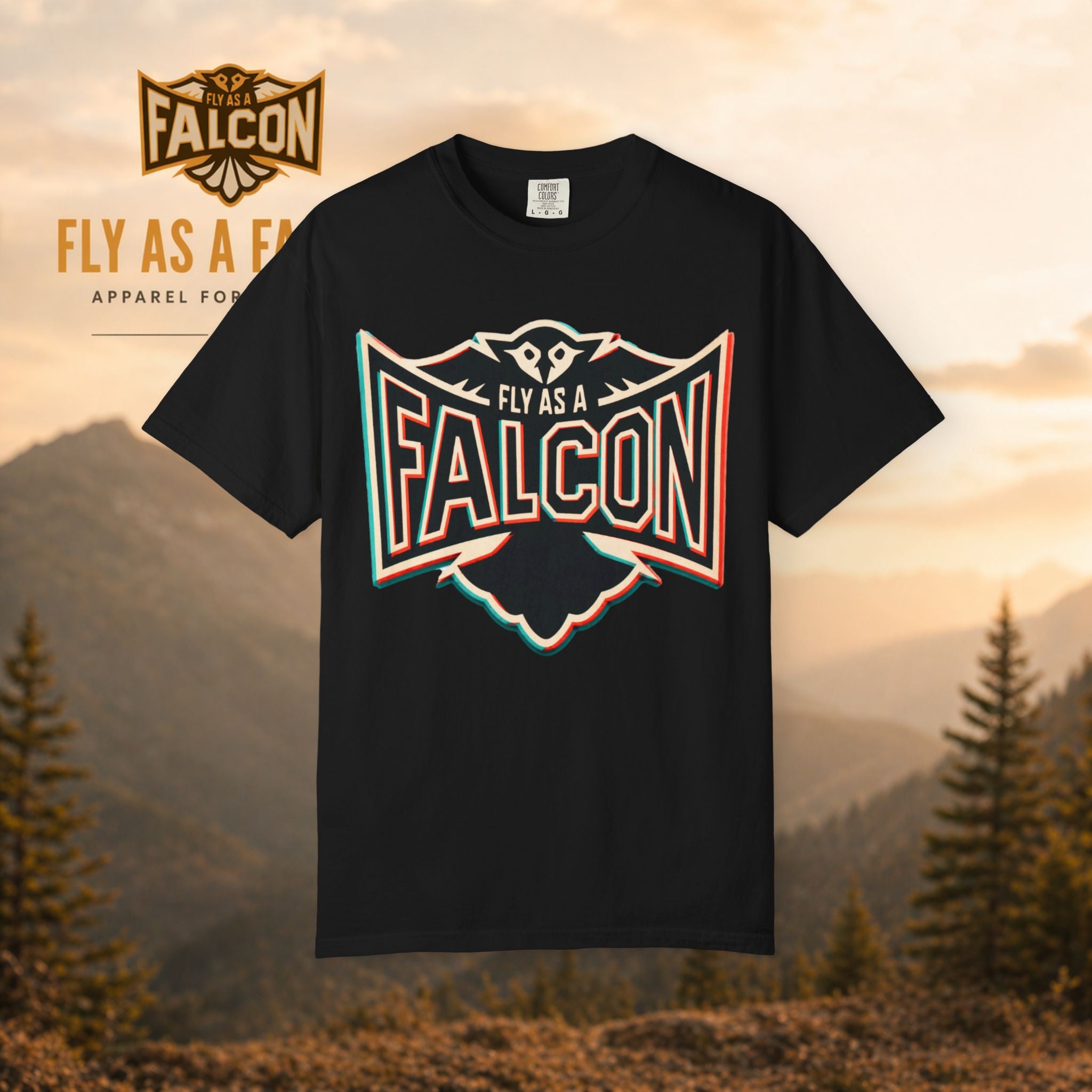 Fly As A Falcon Graphic T-Shirt | Retro 3D