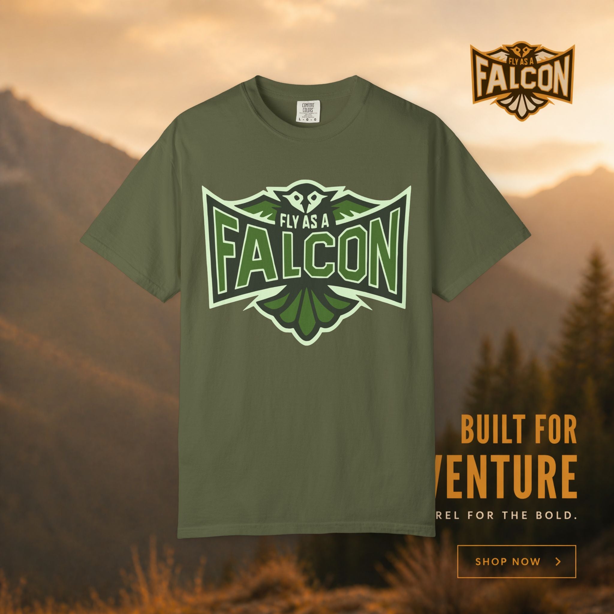 Fly As A Falcon T-Shirt | Forest Ash Retro