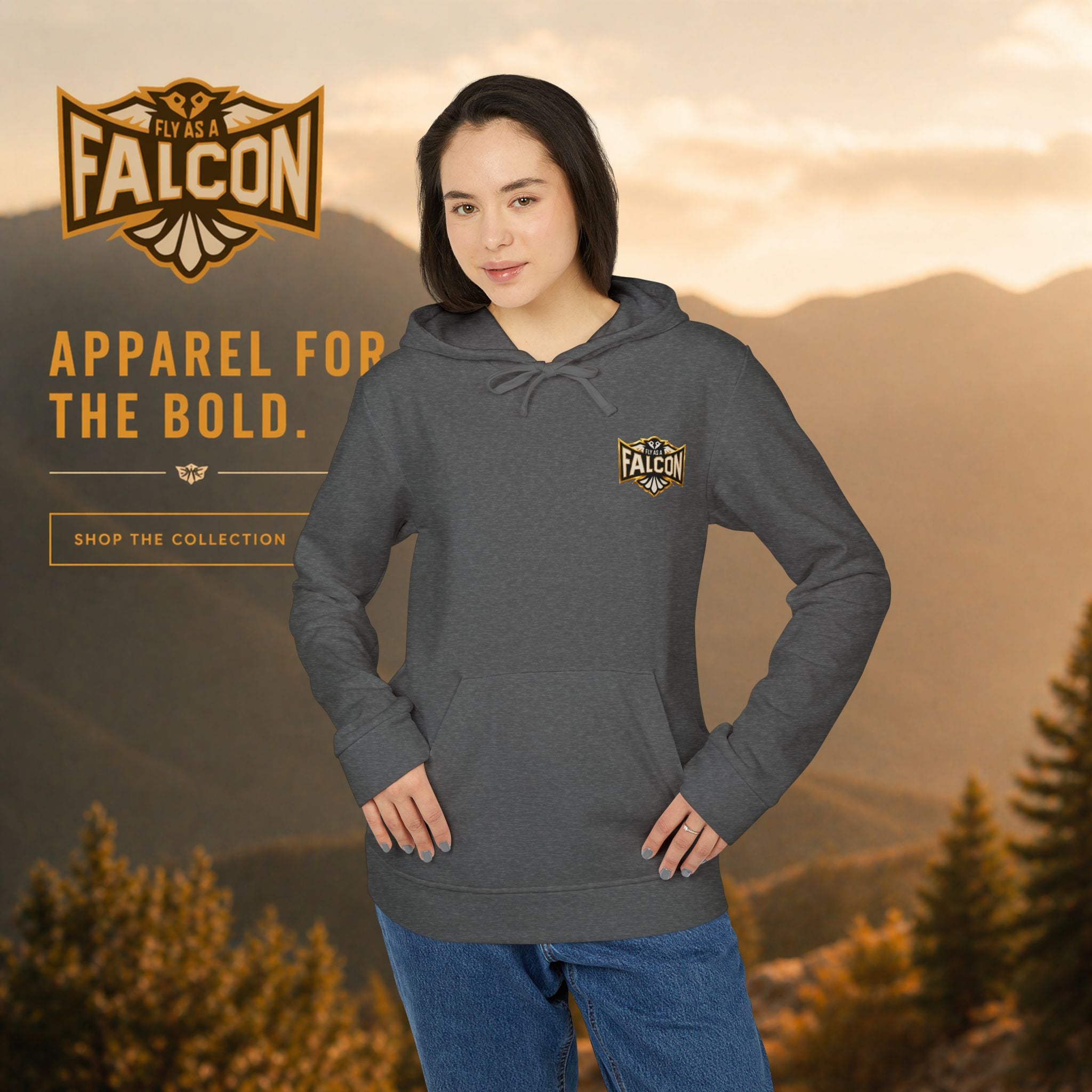 Fly As A Falcon Adidas Pullover Hoodie | Black & Gold Collection 01