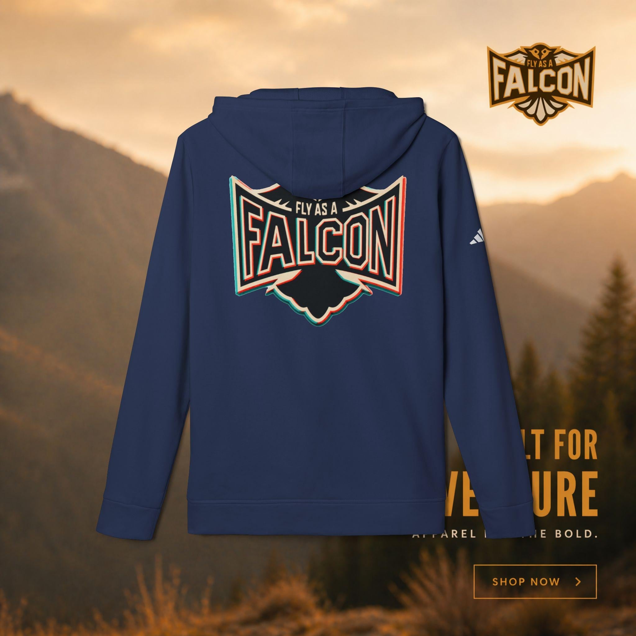 Fly As A Falcon Adidas Pullover Hoodie Retro 3D alternate view