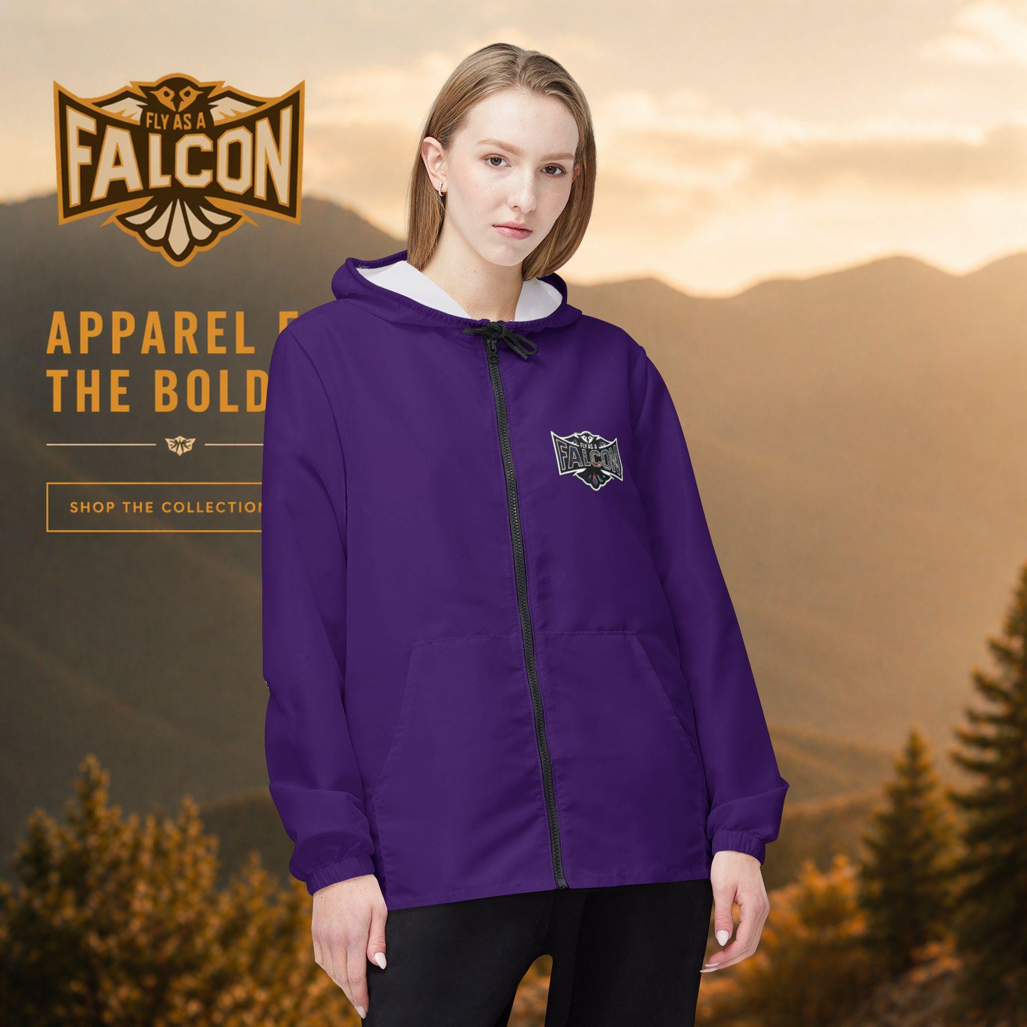 Fly As A Falcon Cosmos purple windbreaker jacket alternate view