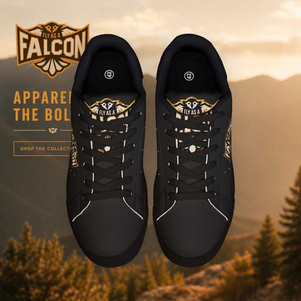 Fly As A Falcon Low-Top Sneakers Black and Gold Collection 01 alternate view