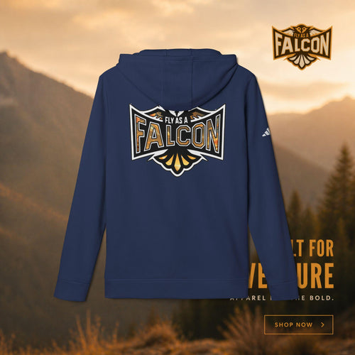 Fly As A Falcon Adidas Pullover Hoodie | Golden Haze model profile