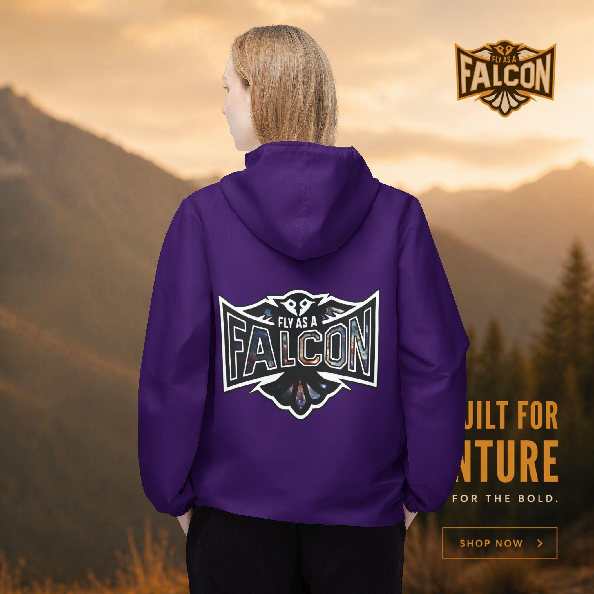 Fly As A Falcon Cosmos purple windbreaker jacket alternate view