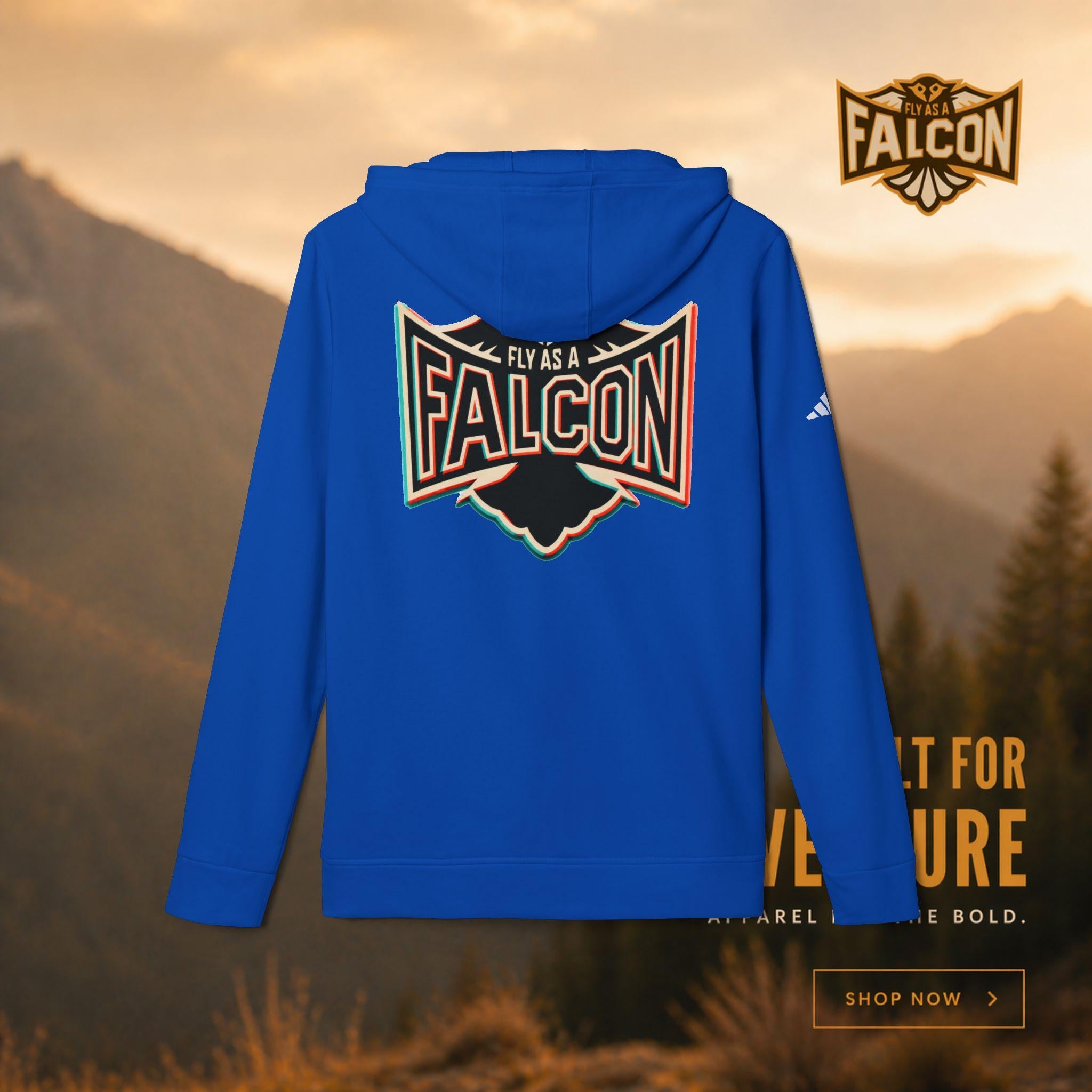 Fly As A Falcon Adidas Pullover Hoodie Retro 3D alternate view