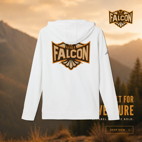 Fly As A Falcon Adidas Pullover Hoodie | Sepia model profile